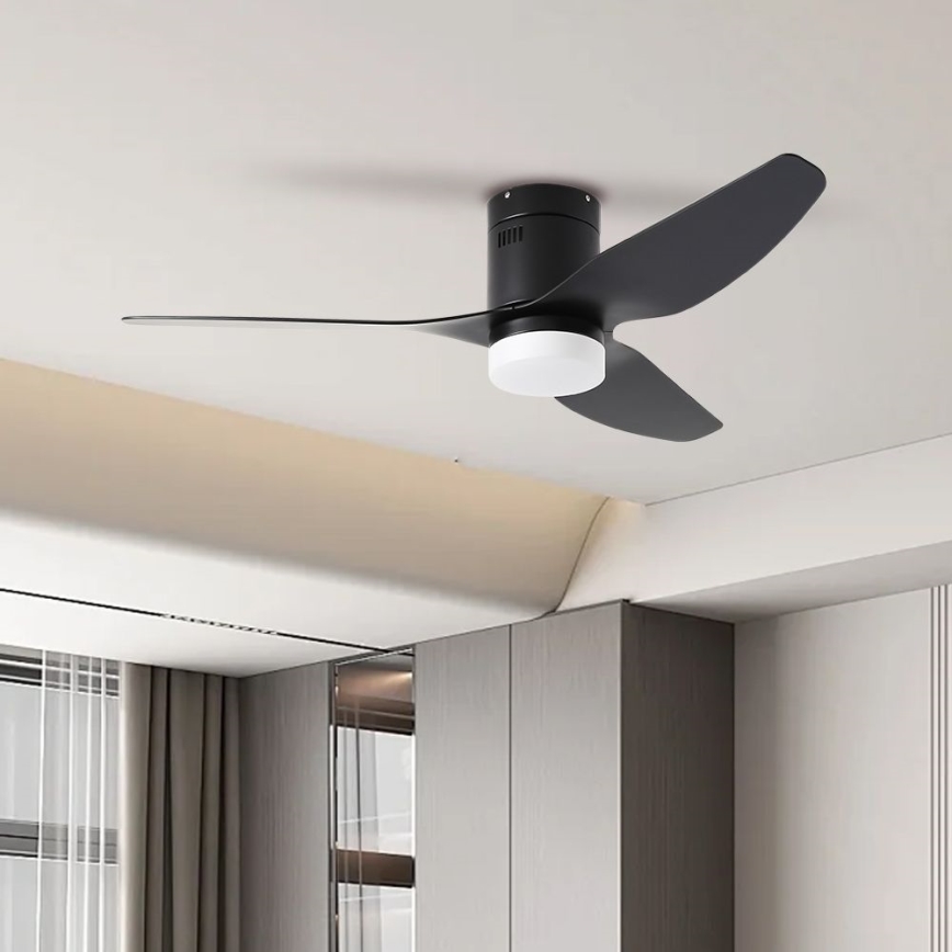 ZEVENTI - Dimmbarer LED-Deckenventilator PADUA LED/18W/230V 3000-6000K Wi-Fi Tuya schwarz + Fernbedienung