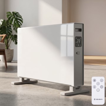 ZEVENTI - Elektrischer Direktheizer/Konvektor mit LCD-Display 1250/2000W/230V weiß + Fernbedienung