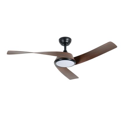 ZEVENTI - dimmbarer LED-Deckenventilator AERYS LED/24W/230V 3000/4000/6000K Wi‑Fi Tuya schwarz/nussbaum + Fernbedienung