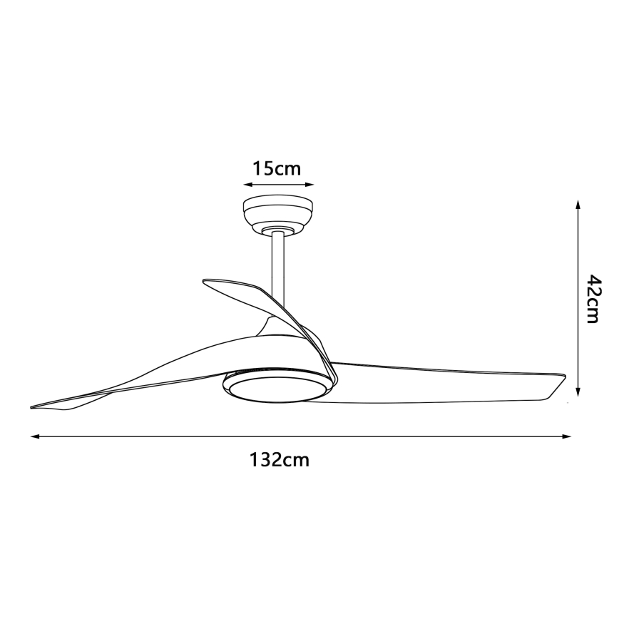 ZEVENTI - LED dimmbarer Deckenventilator AERYS LED/24W/230V 3000/4000/6000K Wi-Fi Tuya weiß/Eiche + Fernbedienung