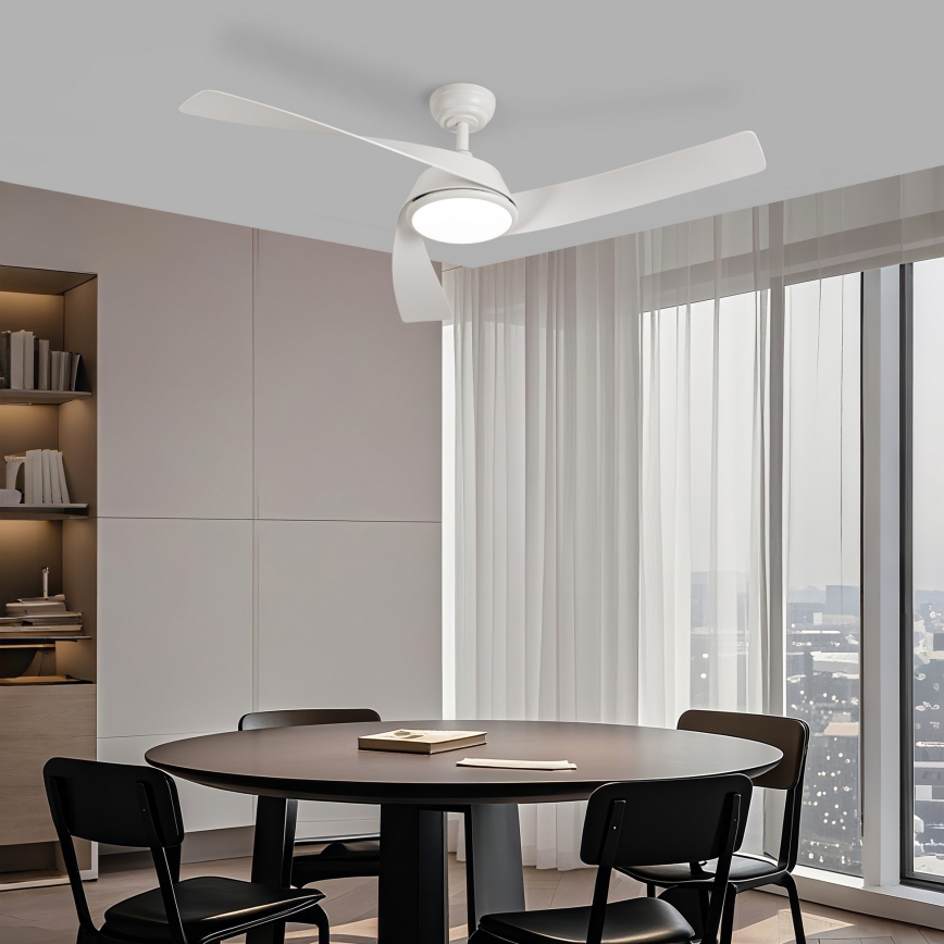 ZEVENTI - LED-dimmbarer Deckenventilator AERYS LED/24W/230V 3000/4000/6000K Wi-Fi Tuya weiß + Fernbedienung