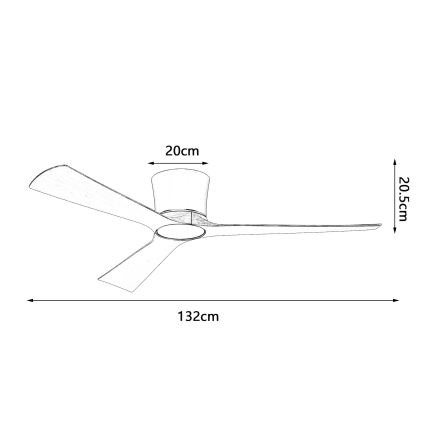ZEVENTI - LED dimmbarer Deckenventilator AUREX LED/24W/230V 3000/4000/6000K Wi-Fi Tuya schwarz/nussbaum + Fernbedienung