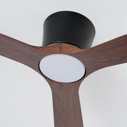 ZEVENTI - dimmbarer LED-Deckenventilator AUREX LED/24W/230V 3000/4000/6000K Wi-Fi Tuya schwarz/nussbaum + Fernbedienung