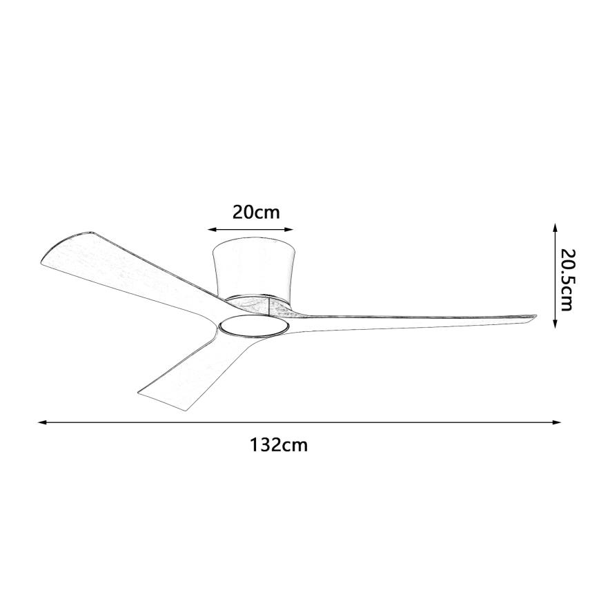 ZEVENTI - dimmbarer LED-Deckenventilator AUREX LED/24W/230V 3000/4000/6000K Wi-Fi Tuya schwarz/nussbaum + Fernbedienung