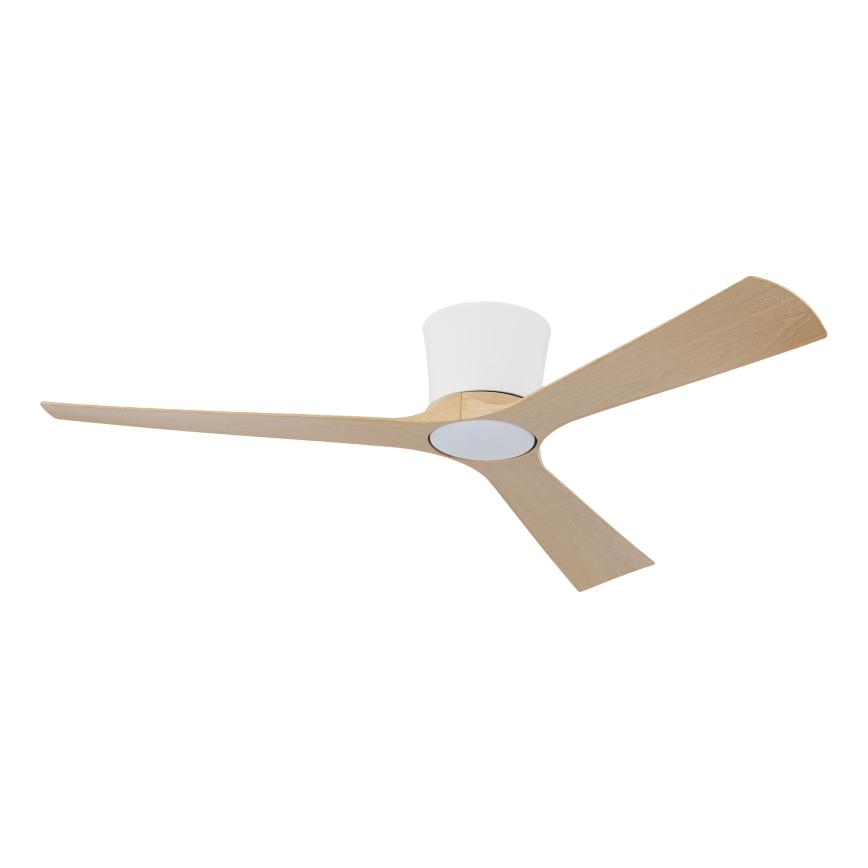 ZEVENTI - LED-dimmbarer Deckenventilator AUREX LED/24W/230V 3000/4000/6000K Wi-Fi Tuya weiß/Eiche + Fernbedienung