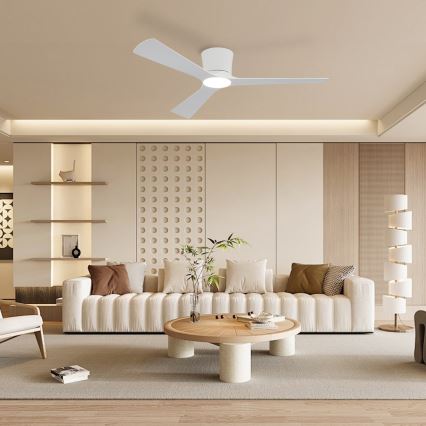 ZEVENTI - LED dimmbarer Deckenventilator AUREX LED/24W/230V 3000/4000/6000K Wi-Fi Tuya weiß + Fernbedienung