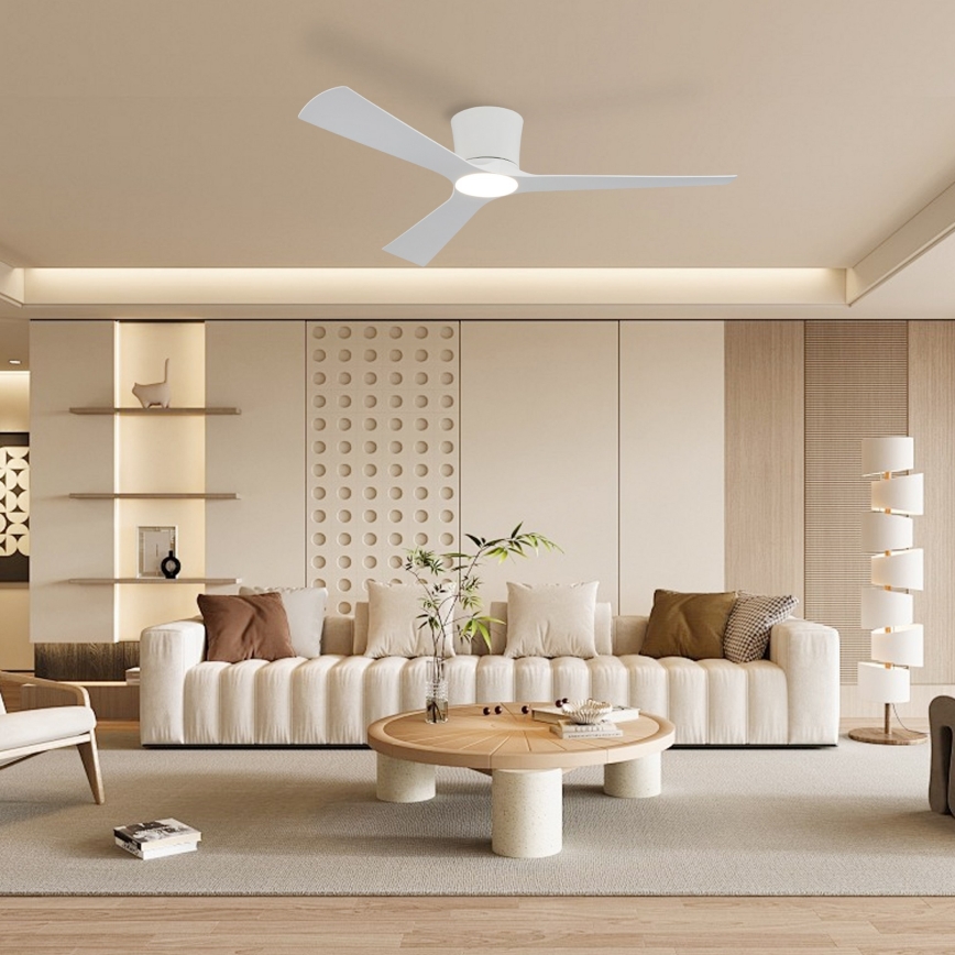 ZEVENTI - LED dimmbarer Deckenventilator AUREX LED/24W/230V 3000/4000/6000K Wi-Fi Tuya weiß + Fernbedienung