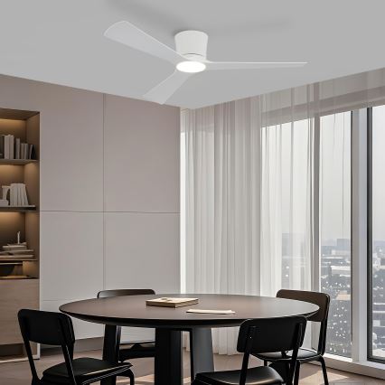 ZEVENTI - LED dimmbarer Deckenventilator AUREX LED/24W/230V 3000/4000/6000K Wi-Fi Tuya weiß + Fernbedienung
