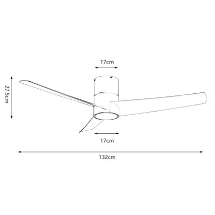 ZEVENTI - LED-Deckenventilator BARROSA LED/18W/230V 3000/4000/6000K Wi-Fi Tuya weiß + Fernbedienung