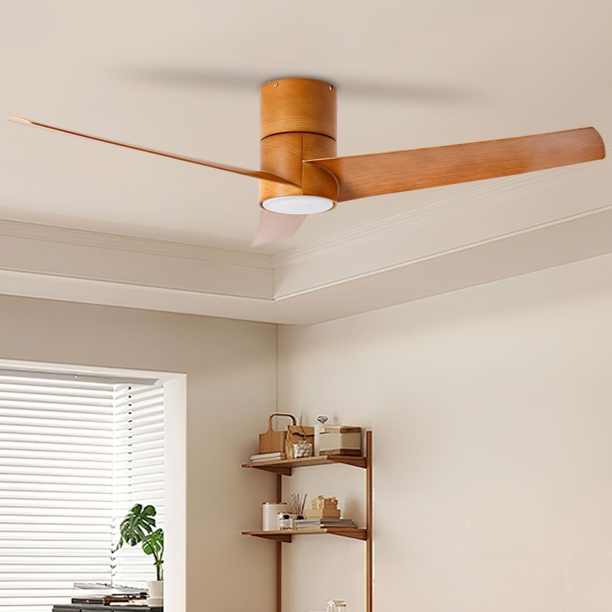 ZEVENTI - LED-Deckenventilator BARROSA LED/18W/230V 3000/4000/6000K Wi-Fi Tuya braun + Fernbedienung