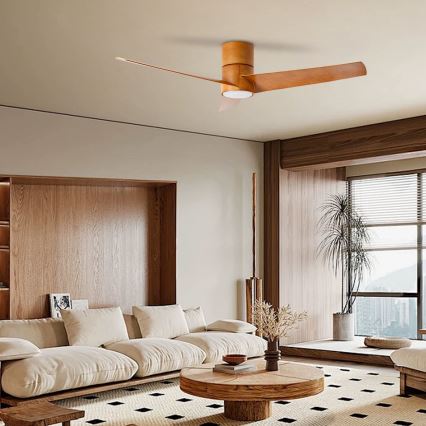 ZEVENTI - LED-Deckenventilator BARROSA LED/18W/230V 3000/4000/6000K Wi-Fi Tuya braun + Fernbedienung
