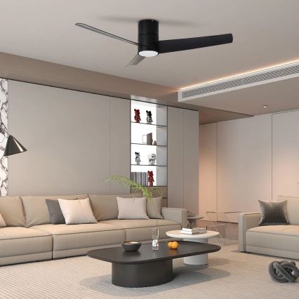 ZEVENTI - LED-Deckenventilator BARROSA LED/18W/230V 3000/4000/6000K Wi-Fi Tuya schwarz + Fernbedienung