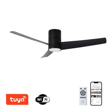 ZEVENTI - LED-Deckenventilator BARROSA LED/18W/230V 3000/4000/6000K Wi-Fi (Tuya) schwarz + Fernbedienung