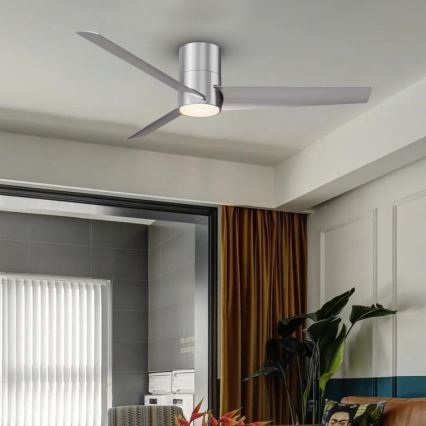 ZEVENTI - LED-Deckenventilator BARROSA LED/18W/230V 3000/4000/6000K Wi-Fi Tuya mattchrom + Fernbedienung