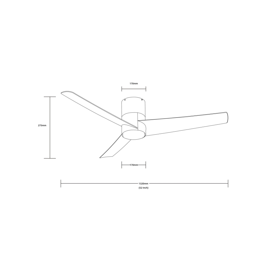 ZEVENTI - LED-Deckenventilator BARROSA LED/18W/230V 3000/4000/6000K Wi-Fi Tuya mattchrom + Fernbedienung