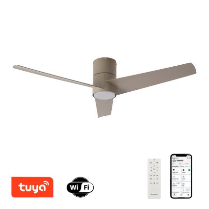 ZEVENTI - LED Deckenventilator BARROSA LED/18W/230V 3000/4000/6000K Wi-Fi Tuya beige + Fernbedienung