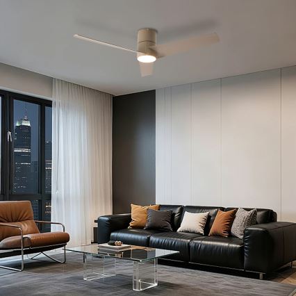 ZEVENTI - LED Deckenventilator BARROSA LED/18W/230V 3000/4000/6000K Wi-Fi Tuya beige + Fernbedienung