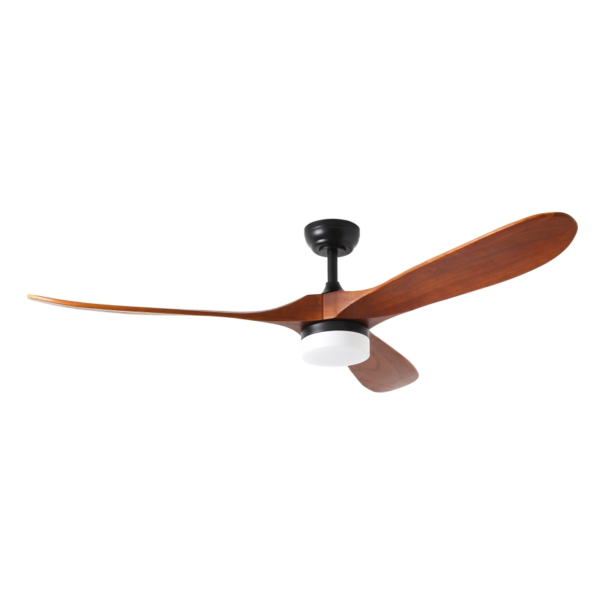 ZEVENTI - Dimmbarer LED-Deckenventilator GINOSA LED/18W/230V 3000-6000K Wi-Fi Tuya schwarz/Eiche + Fernbedienung
