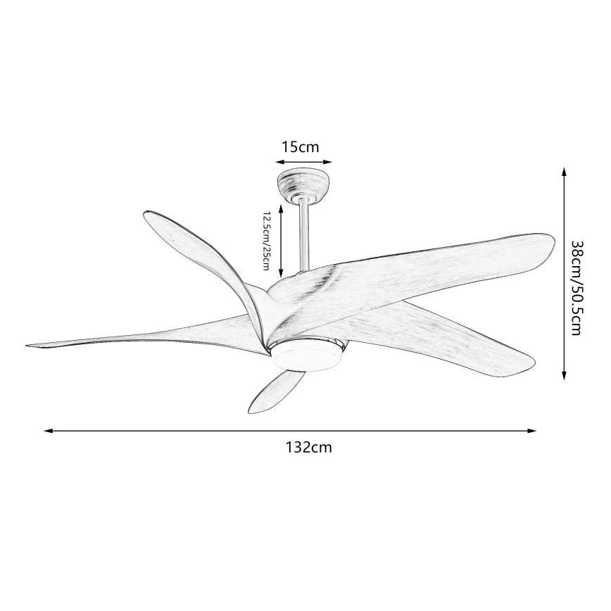 ZEVENTI - Dimmbarer LED-Deckenventilator LUCCA LED/18W/230V 3000-6000K Wi-Fi Tuya braun + Fernbedienung