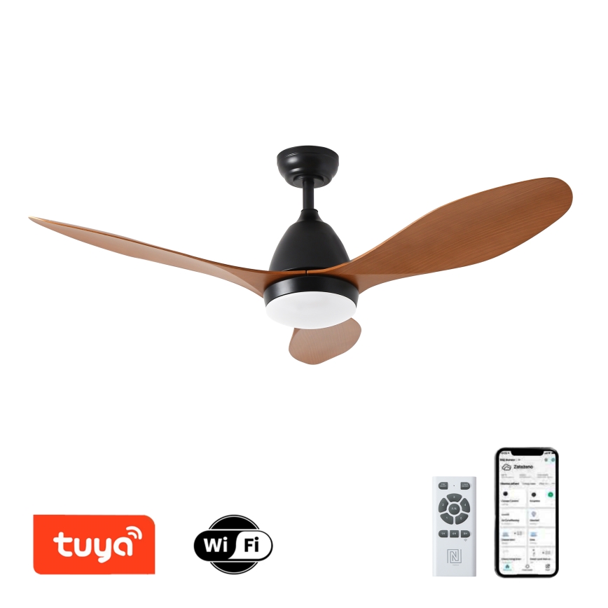 ZEVENTI - Dimmbarer LED-Deckenventilator MURO LED/18W/230V 3000-6000K Wi-Fi Tuya schwarz + Fernbedienung