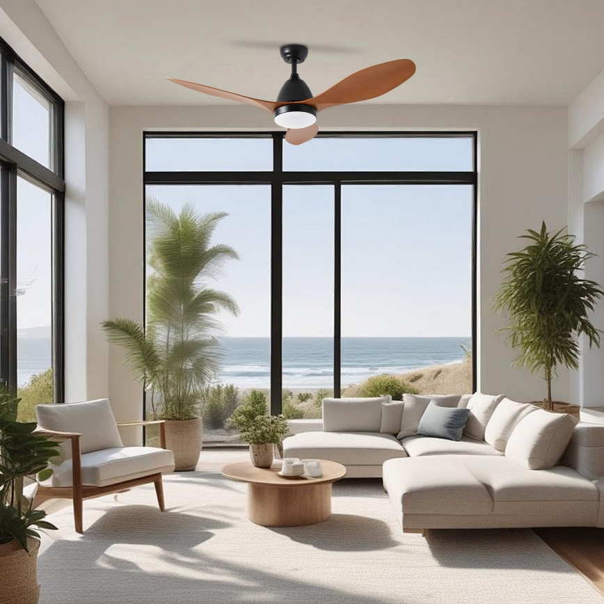 ZEVENTI - Dimmbarer LED-Deckenventilator MURO LED/18W/230V 3000-6000K Wi-Fi Tuya schwarz + Fernbedienung