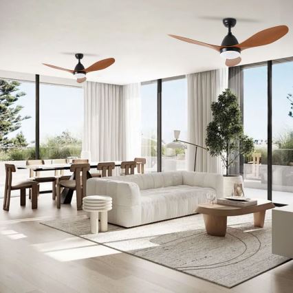 ZEVENTI - Dimmbarer LED-Deckenventilator MURO LED/18W/230V 3000-6000K Wi-Fi Tuya schwarz + Fernbedienung