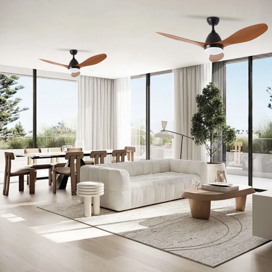 ZEVENTI - Dimmbarer LED-Deckenventilator MURO LED/18W/230V 3000-6000K Wi-Fi Tuya schwarz + Fernbedienung