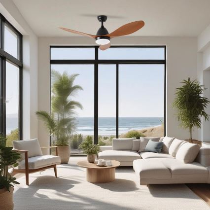 ZEVENTI - LED-Deckenventilator MURO LED/18W/230V 3000/4000/6000K Wi-Fi Tuya schwarz + Fernbedienung