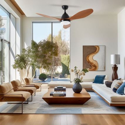 ZEVENTI - LED-Deckenventilator MURO LED/18W/230V 3000/4000/6000K Wi-Fi Tuya schwarz + Fernbedienung