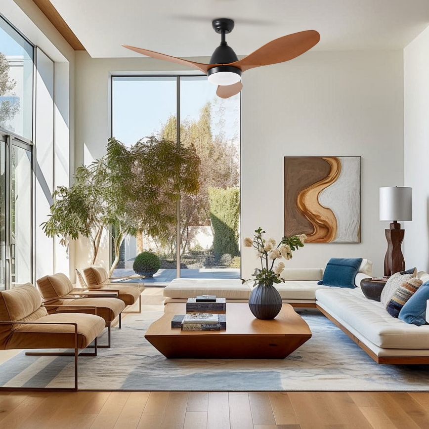 ZEVENTI - LED-Deckenventilator MURO LED/18W/230V 3000/4000/6000K Wi-Fi Tuya schwarz + Fernbedienung