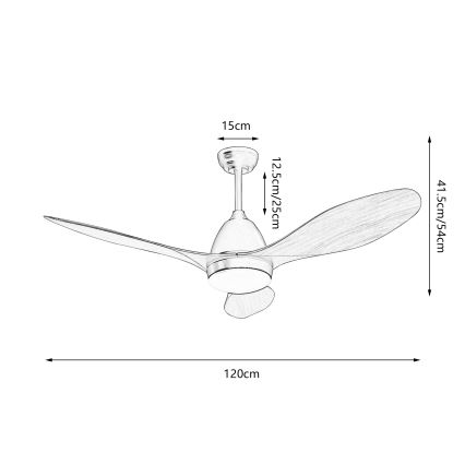 ZEVENTI - LED-Deckenventilator MURO LED/18W/230V 3000/4000/6000K Wi-Fi Tuya schwarz + Fernbedienung