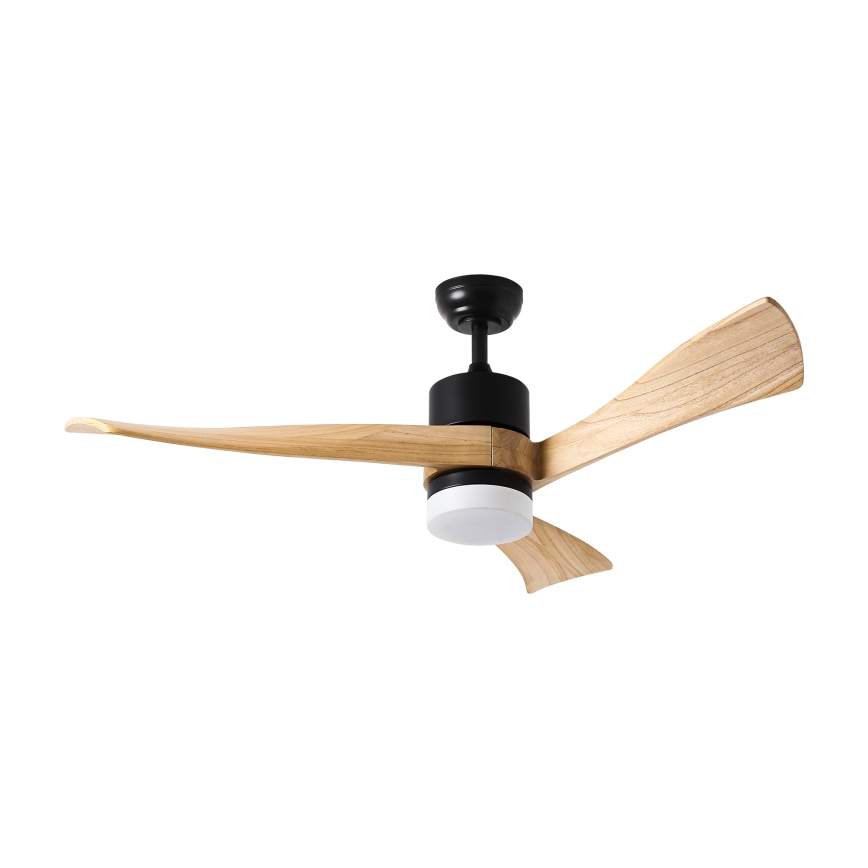 ZEVENTI - Dimmbarer LED-Deckenventilator NATURITO LED/18W/230V 3000-6000K Wi-Fi Tuya schwarz/Eiche + Fernbedienung