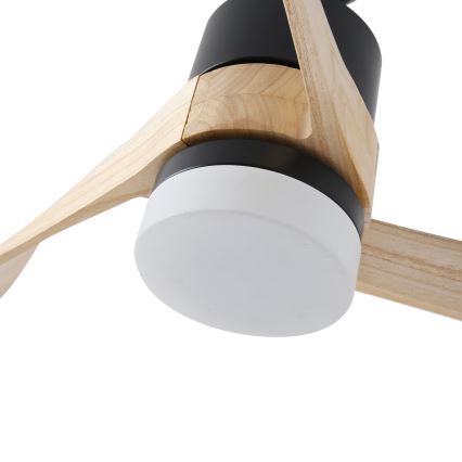 ZEVENTI - Dimmbarer LED-Deckenventilator NATURITO LED/18W/230V 3000-6000K Wi-Fi Tuya schwarz/Eiche + Fernbedienung