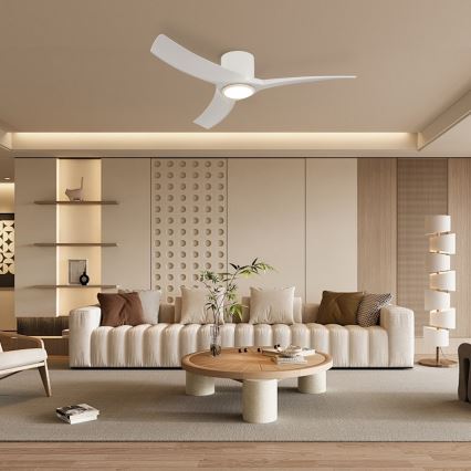 ZEVENTI - LED-dimmbarer Deckenventilator ORBITO LED/24W/230V 3000/4000/6000K Wi-Fi Tuya weiß + Fernbedienung