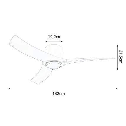 ZEVENTI - LED-dimmbarer Deckenventilator ORBITO LED/24W/230V 3000/4000/6000K Wi-Fi Tuya weiß + Fernbedienung