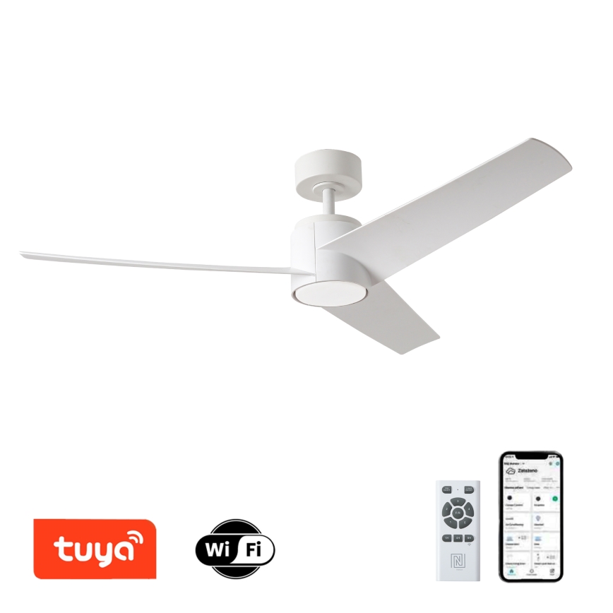 ZEVENTI - Dimmbarer LED-Deckenventilator ORVIETO LED/18W/230V 3000-6000K Wi-Fi Tuya weiß + Fernbedienung