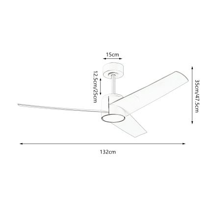 ZEVENTI - Dimmbarer LED-Deckenventilator ORVIETO LED/18W/230V 3000-6000K Wi-Fi Tuya weiß + Fernbedienung