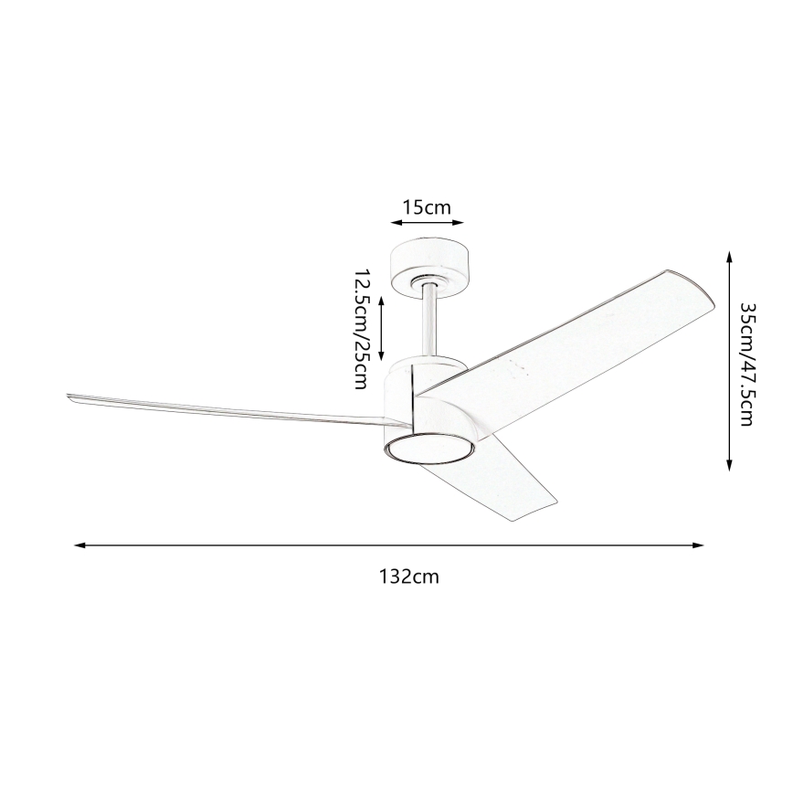 ZEVENTI - Dimmbarer LED-Deckenventilator ORVIETO LED/18W/230V 3000-6000K Wi-Fi Tuya weiß + Fernbedienung