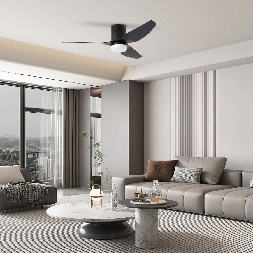 ZEVENTI - Dimmbarer LED-Deckenventilator PADUA LED/18W/230V 3000-6000K Wi-Fi Tuya schwarz + Fernbedienung