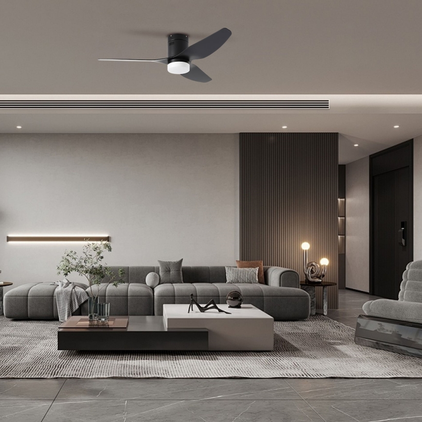 ZEVENTI - Dimmbarer LED-Deckenventilator PADUA LED/18W/230V 3000-6000K Wi-Fi Tuya schwarz + Fernbedienung