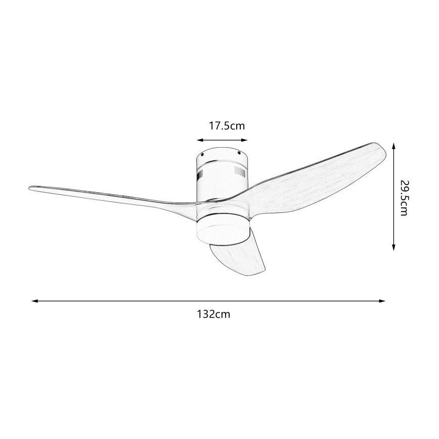 ZEVENTI - Dimmbarer LED-Deckenventilator PADUA LED/18W/230V 3000-6000K Wi-Fi Tuya weiß/braun + Fernbedienung