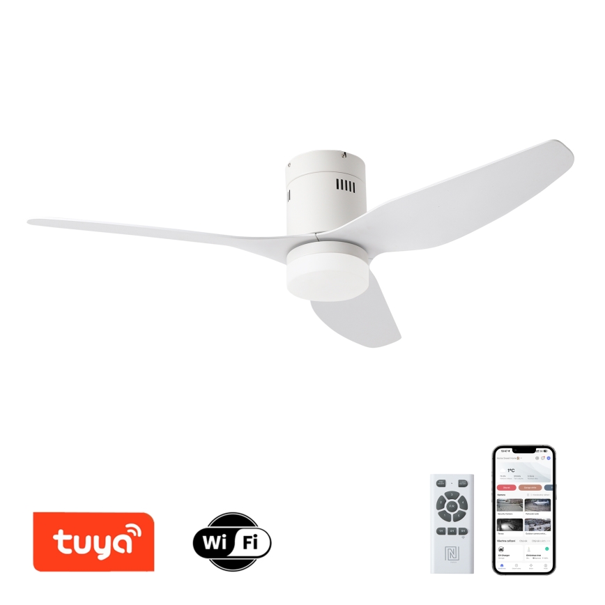 ZEVENTI - Dimmbarer LED-Deckenventilator PADUA LED/18W/230V 3000-6000K Wi-Fi Tuya weiß + Fernbedienung