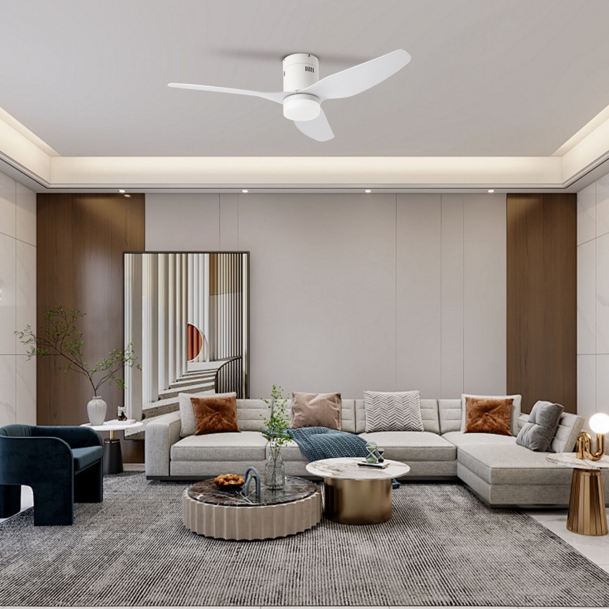 ZEVENTI - Dimmbarer LED-Deckenventilator PADUA LED/18W/230V 3000-6000K Wi-Fi Tuya weiß + Fernbedienung