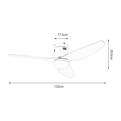ZEVENTI - Dimmbarer LED-Deckenventilator PADUA LED/18W/230V 3000-6000K Wi-Fi Tuya weiß + Fernbedienung