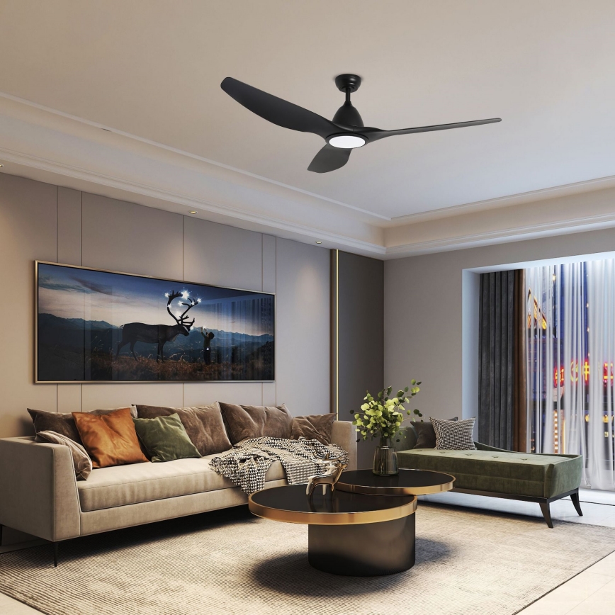 ZEVENTI - Dimmbarer LED-Deckenventilator URBINO LED/20W/230V 3000-6000K Wi-Fi Tuya schwarz + Fernbedienung