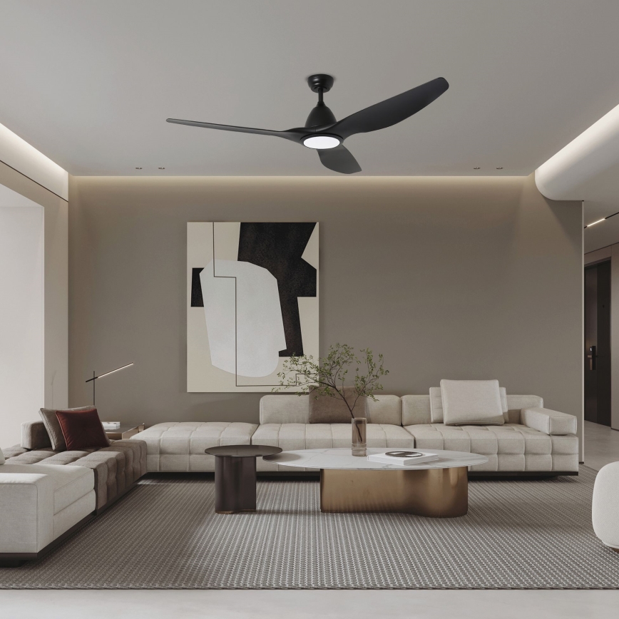 ZEVENTI - Dimmbarer LED-Deckenventilator URBINO LED/20W/230V 3000-6000K Wi-Fi Tuya schwarz + Fernbedienung