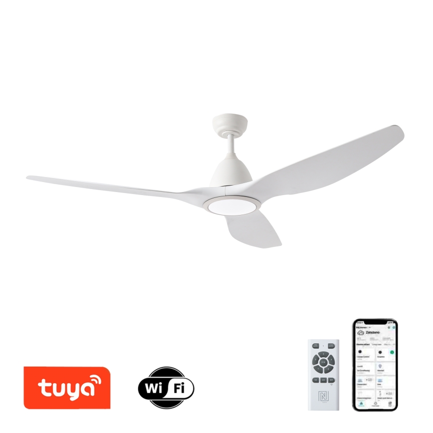 ZEVENTI - Dimmbarer LED-Deckenventilator URBINO LED/20W/230V 3000-6000K Wi-Fi Tuya weiß + Fernbedienung