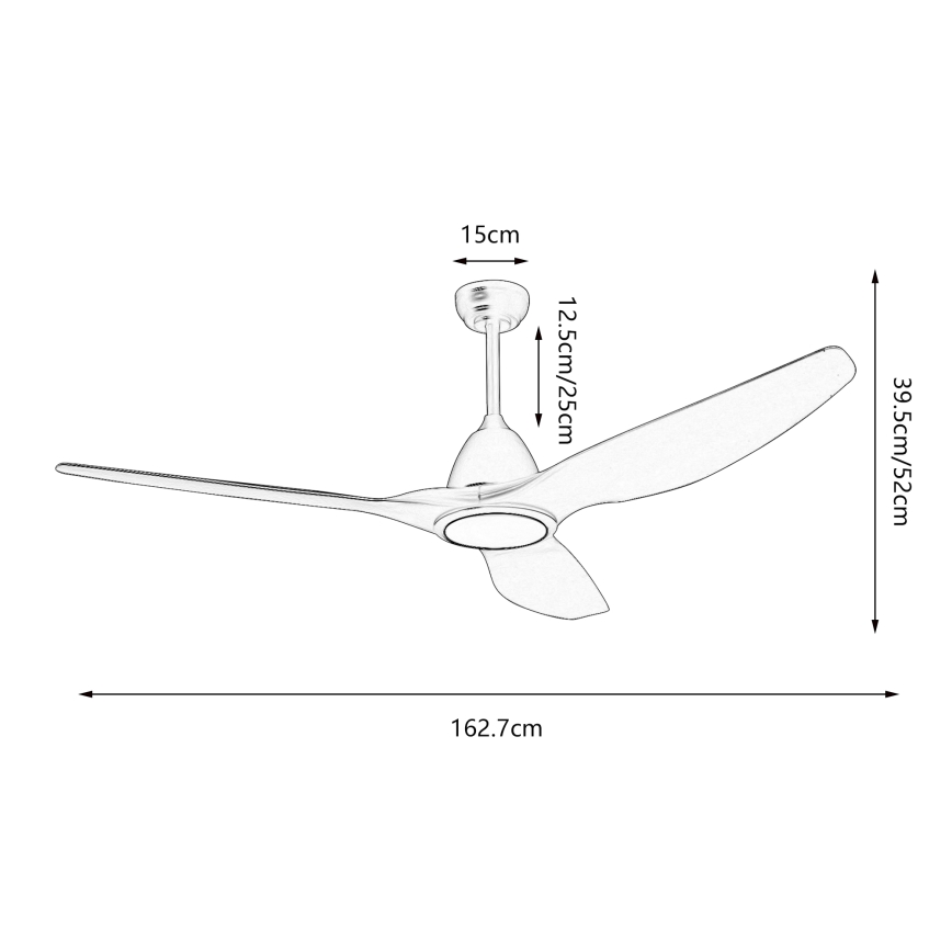ZEVENTI - Dimmbarer LED-Deckenventilator URBINO LED/20W/230V 3000-6000K Wi-Fi Tuya weiß + Fernbedienung