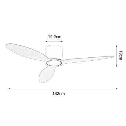 ZEVENTI - LED-dimmbarer Deckenventilator VENTORA LED/24W/230V 3000/4000/6000K Wi-Fi Tuya schwarz/Nussbaum + Fernbedienung