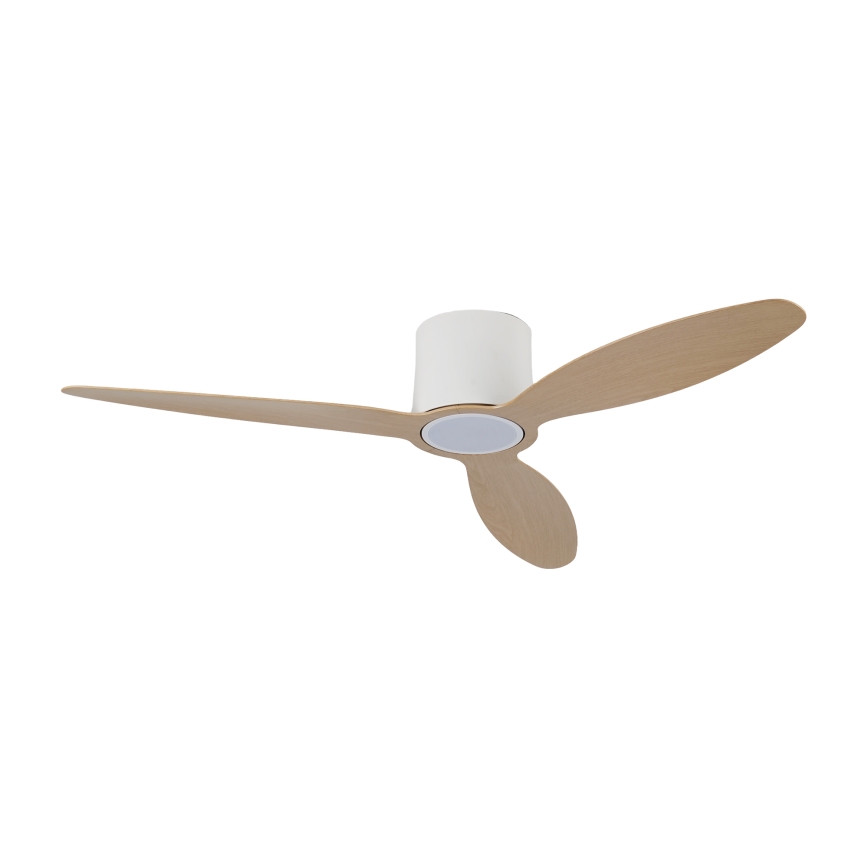 ZEVENTI - Dimmbarer LED-Deckenventilator VENTORA LED/24W/230V 3000/4000/6000K Wi-Fi Tuya weiß/Eiche + Fernbedienung